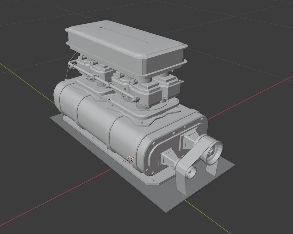 Supercharger type E Low-poly 3D model_8