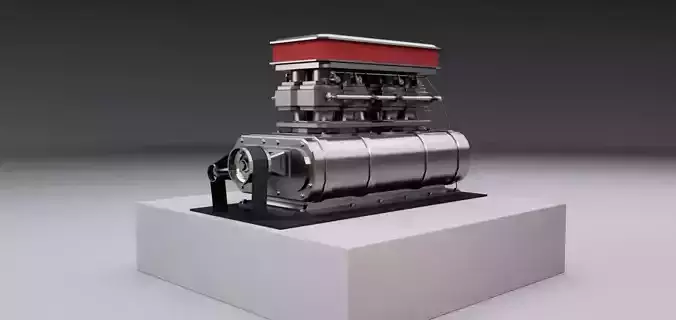 Supercharger type E Low-poly 3D model