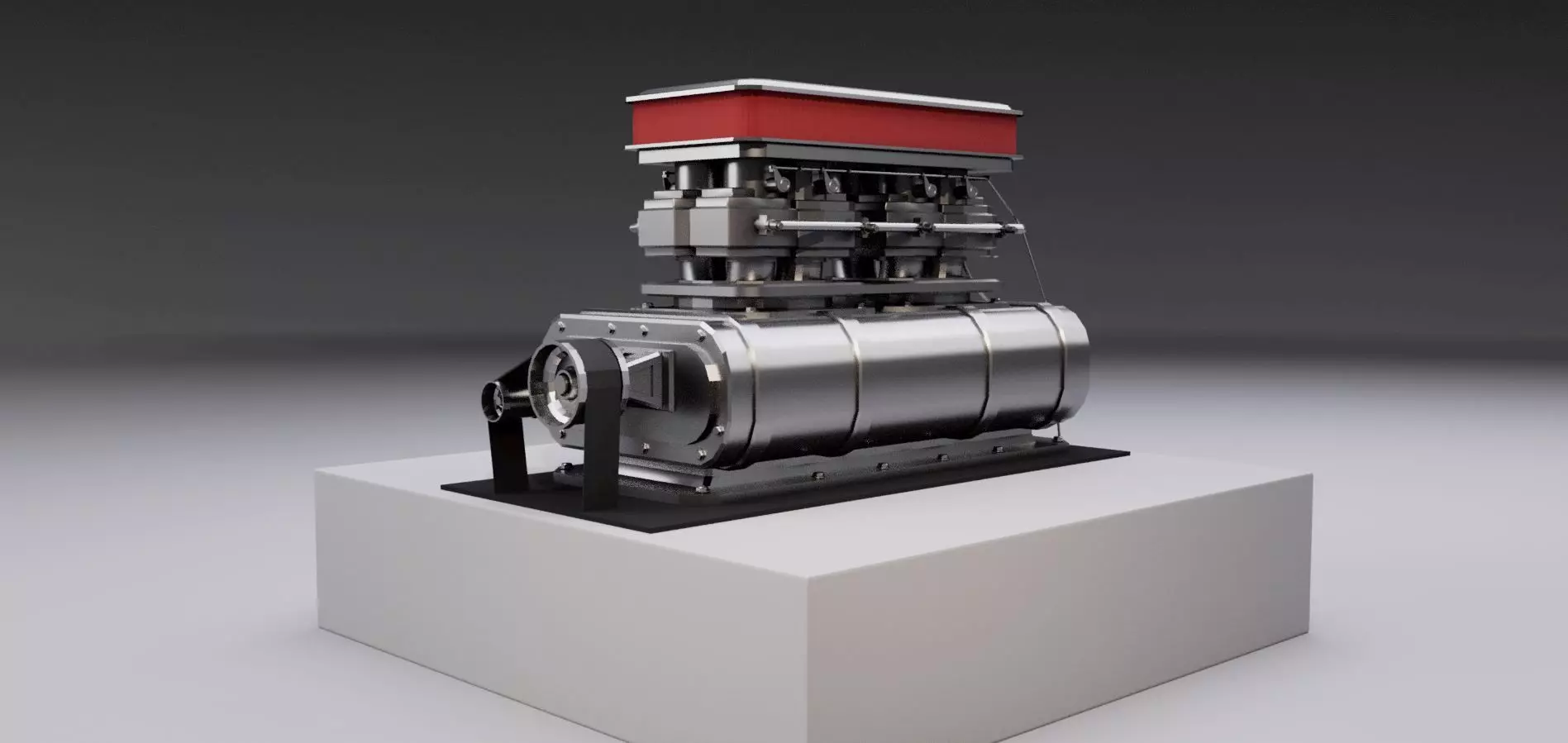 Supercharger type E Low-poly 3D model_0