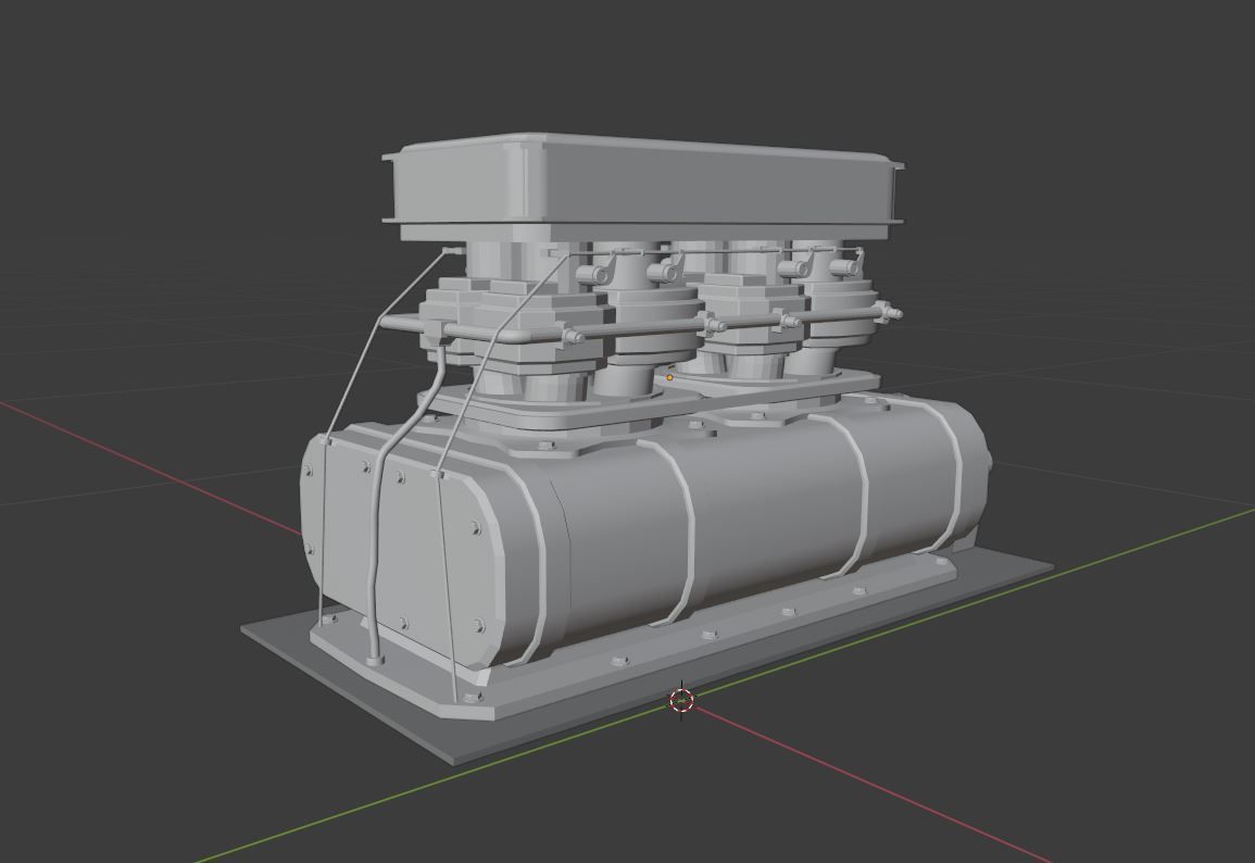 Supercharger type E Low-poly 3D model_9