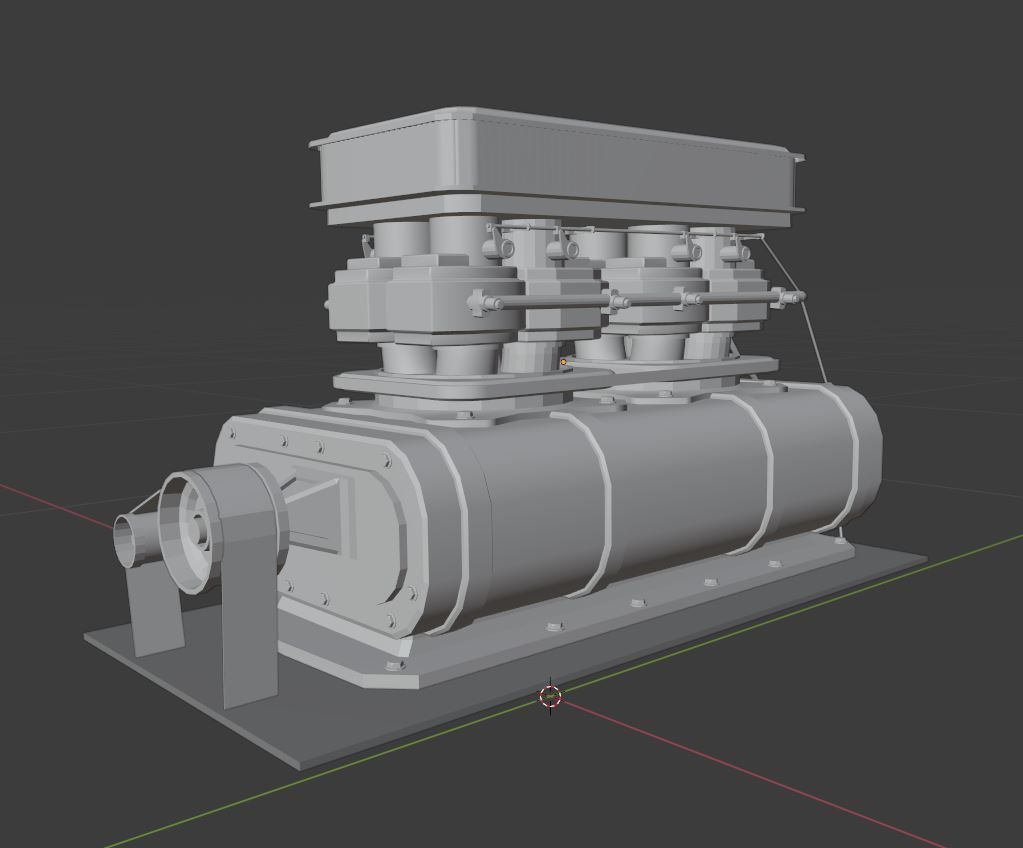 Supercharger type E Low-poly 3D model_6