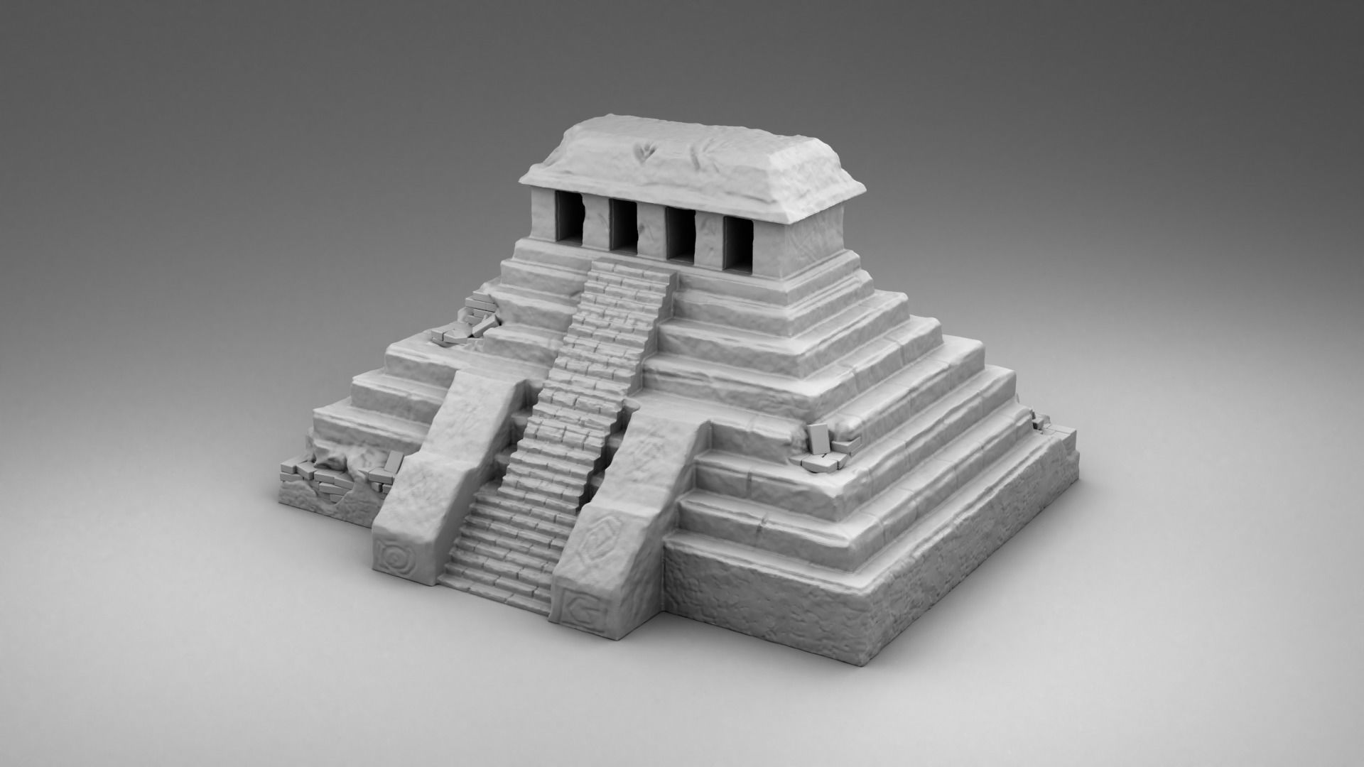 Destroyed build of the Maya 3D print model_1