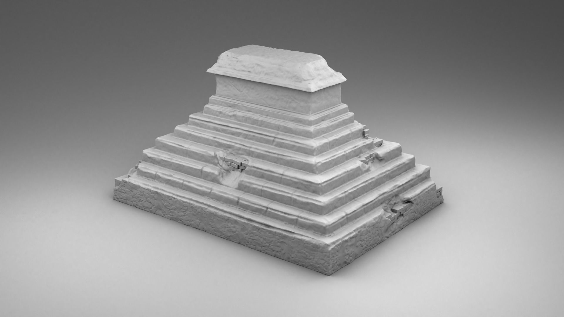 Destroyed build of the Maya 3D print model_2