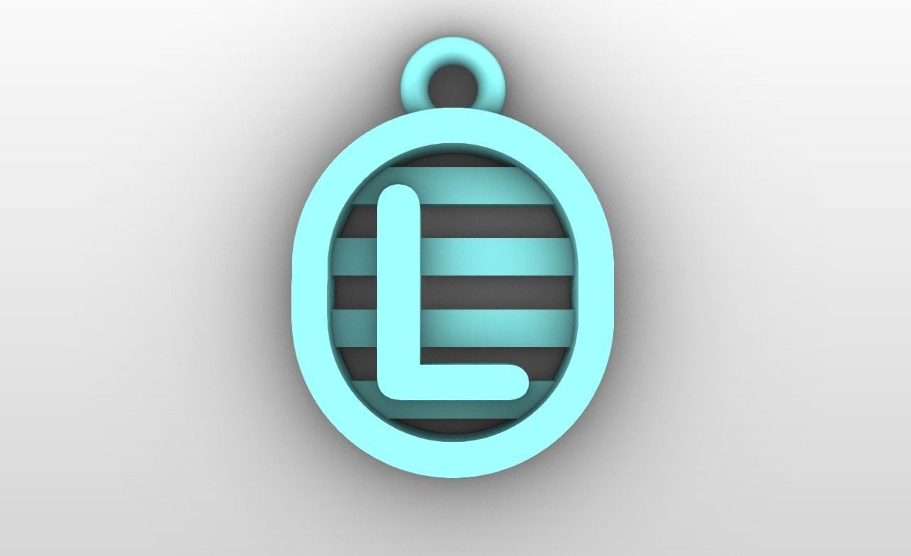 Initial letter charms  - alphabet A-Z - capsule shape 3D print model_13