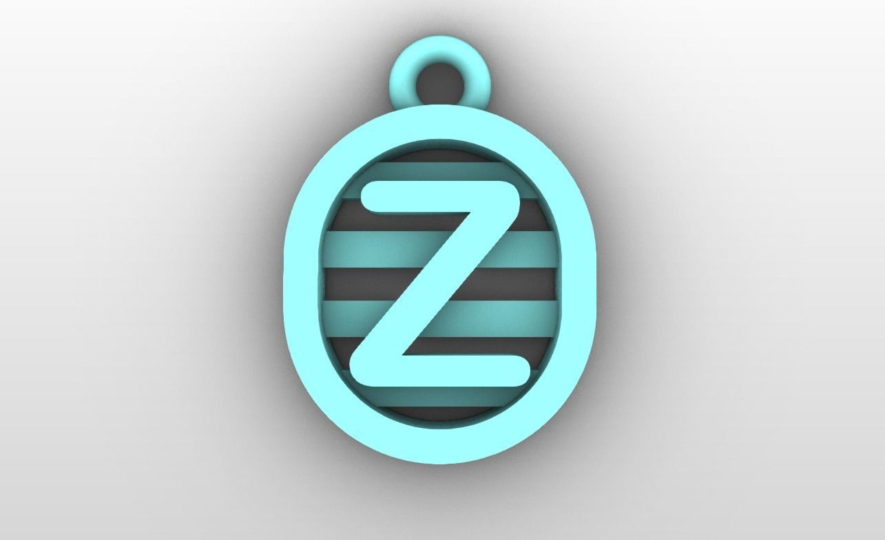 Initial letter charms  - alphabet A-Z - capsule shape 3D print model_27