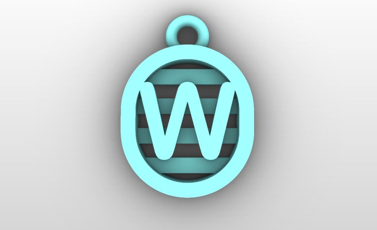 Initial letter charms  - alphabet A-Z - capsule shape 3D print model_24