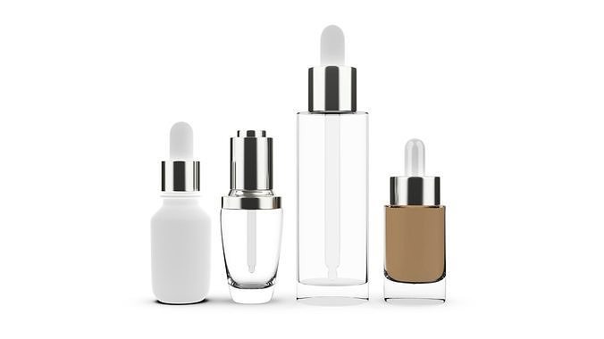 glass and dropper bottle Low-poly 3D model