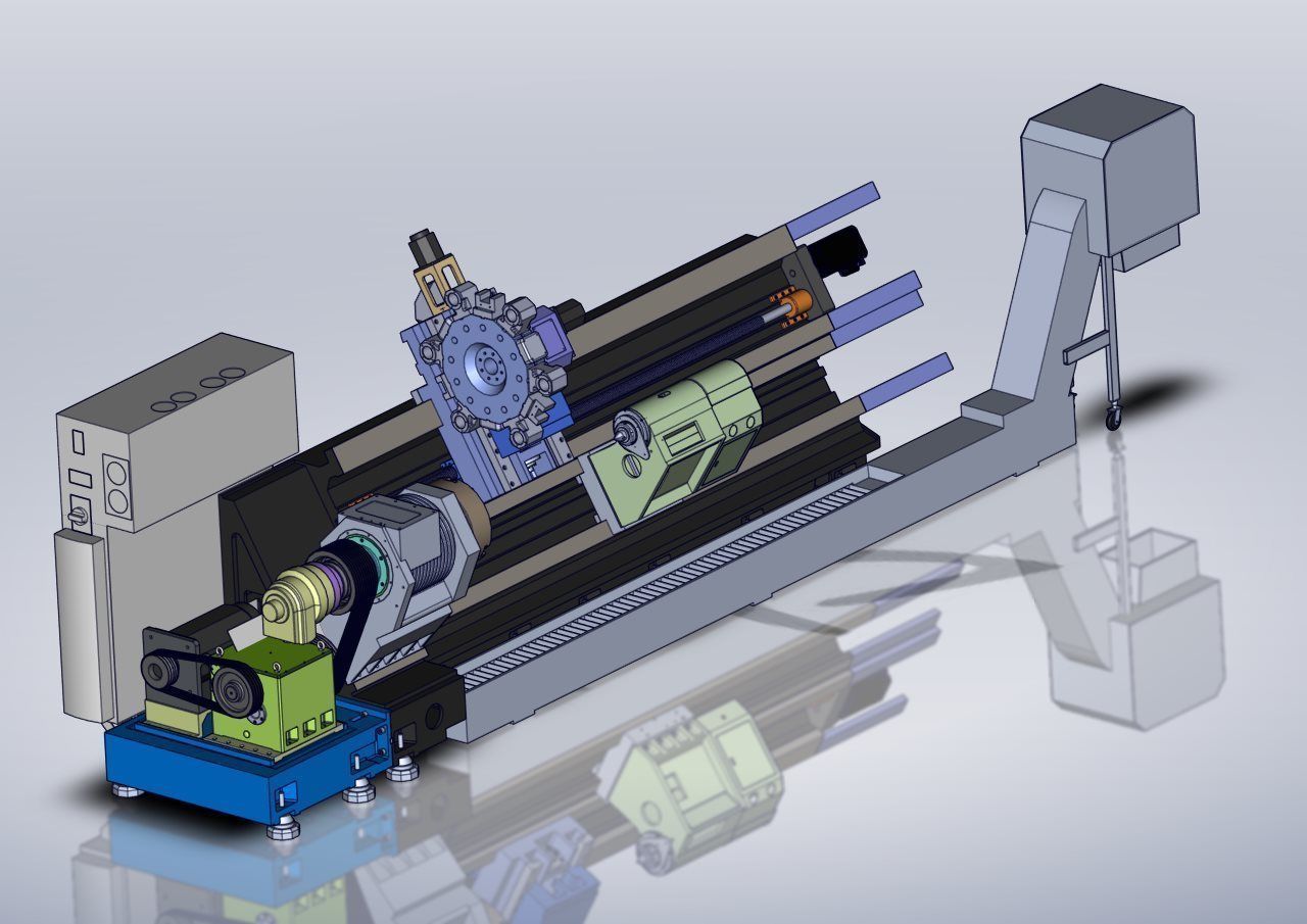 Horizontal Turning Machine ST-130 3D model_9