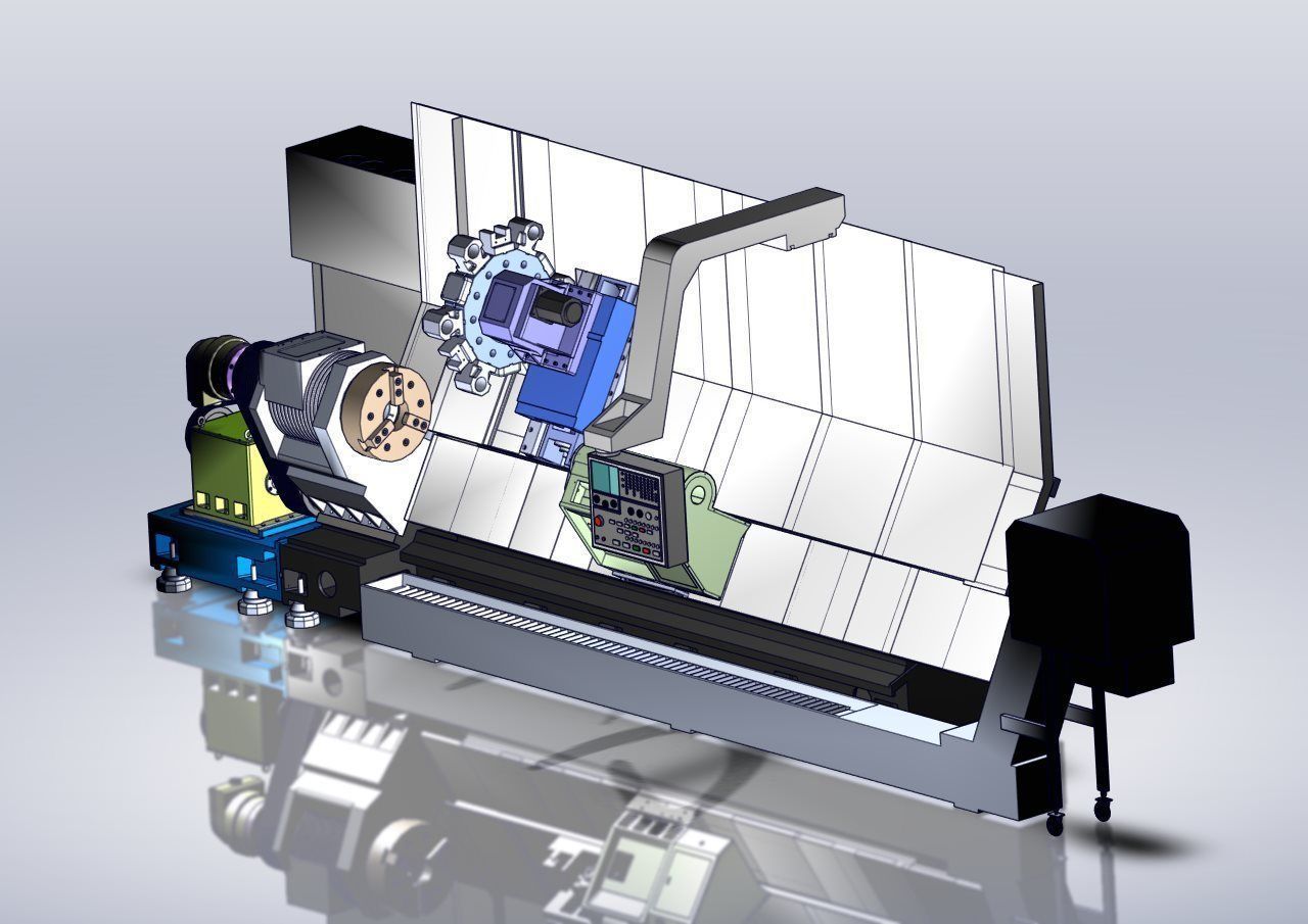 Horizontal Turning Machine ST-130 3D model_10