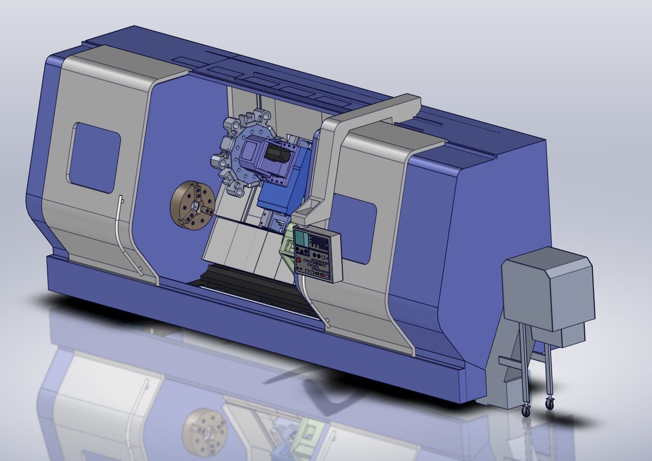 Horizontal Turning Machine ST-130 3D model_6