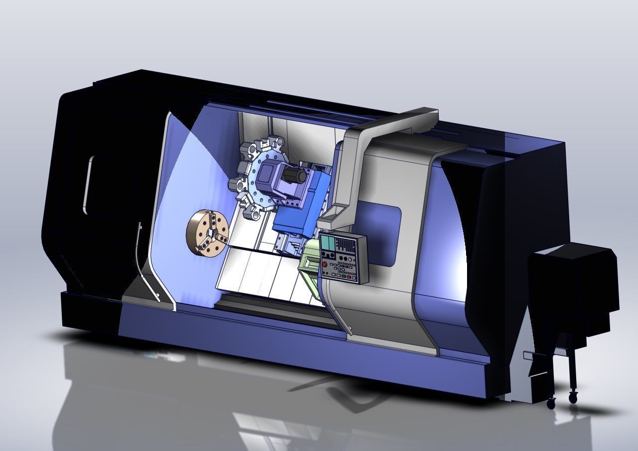 Horizontal Turning Machine ST-130 3D model_11