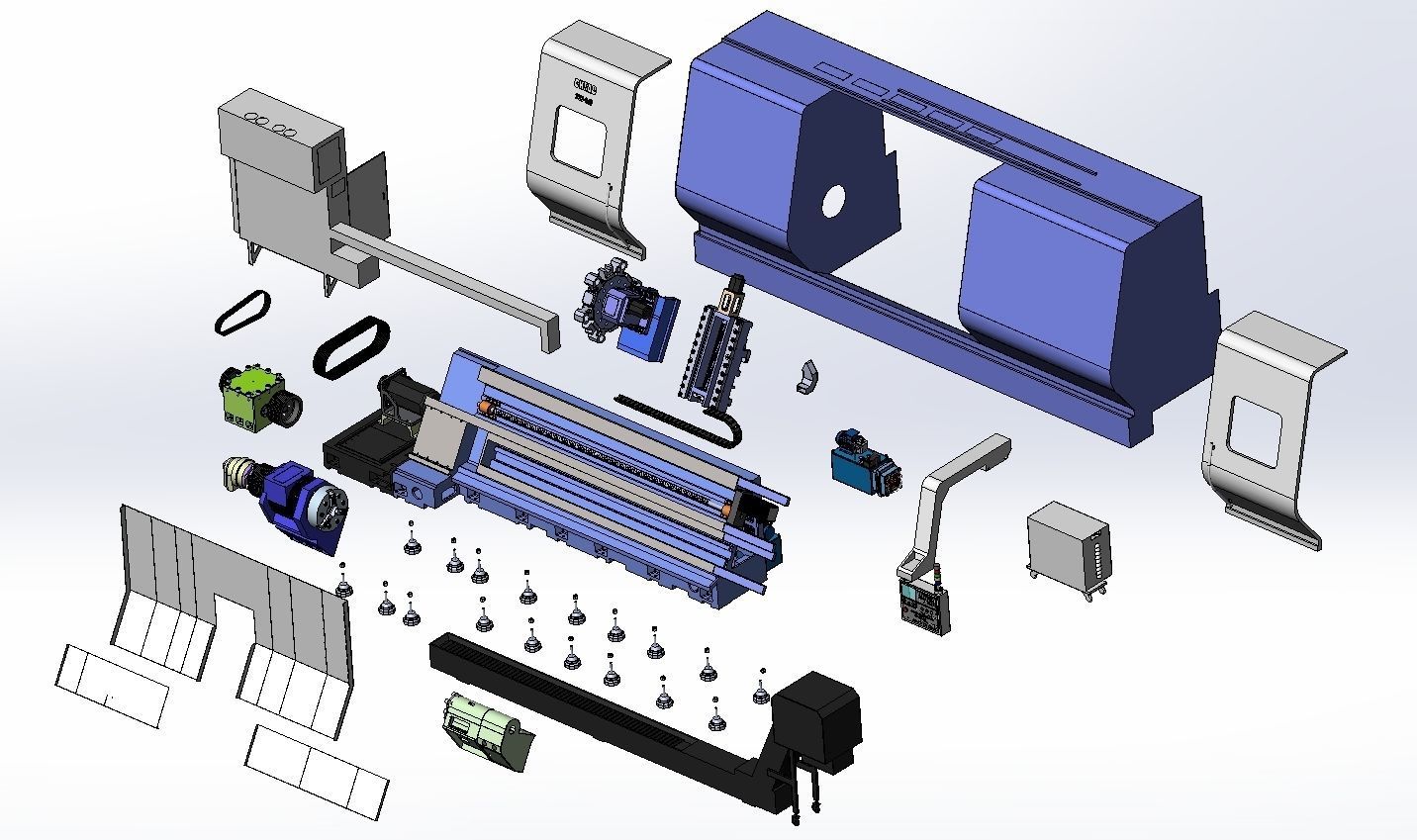 Horizontal Turning Machine ST-130 3D model_7