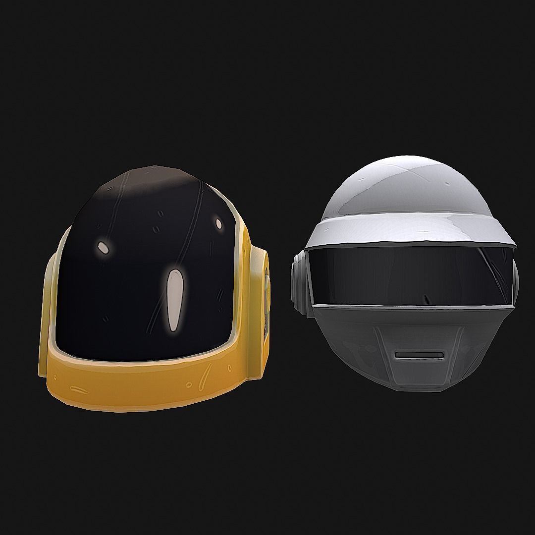 Pbr Daft punk Helmets  Low-poly 3D model_5