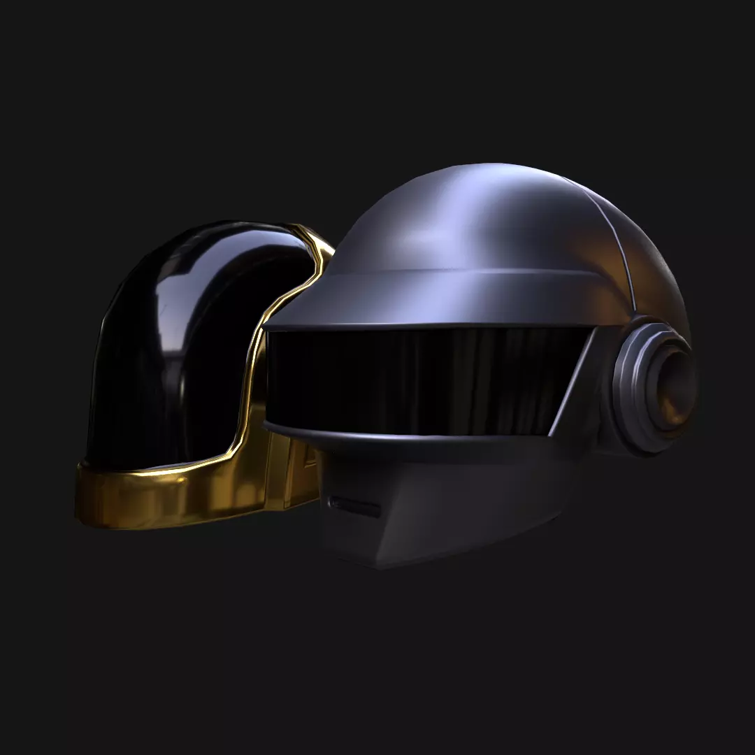 Pbr Daft punk Helmets  Low-poly 3D model_0