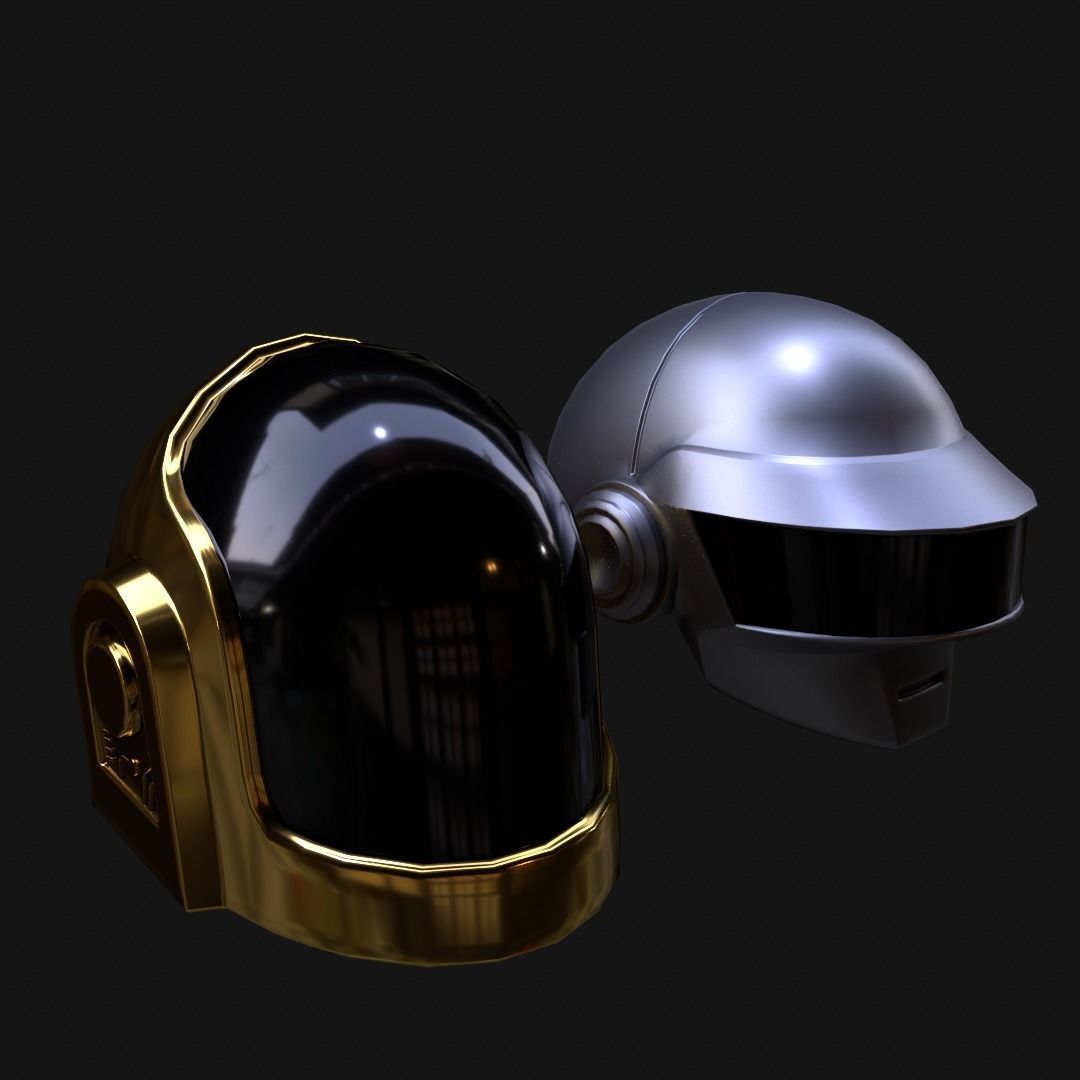 Pbr Daft punk Helmets  Low-poly 3D model_2