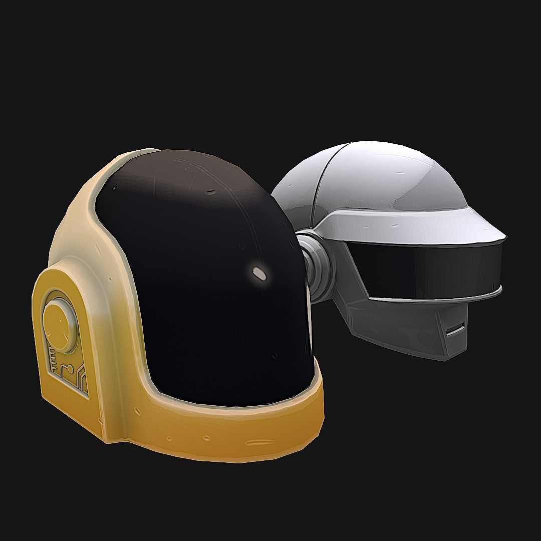 Pbr Daft punk Helmets  Low-poly 3D model_4