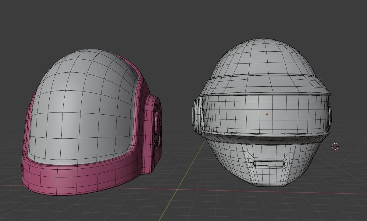 Pbr Daft punk Helmets  Low-poly 3D model_8