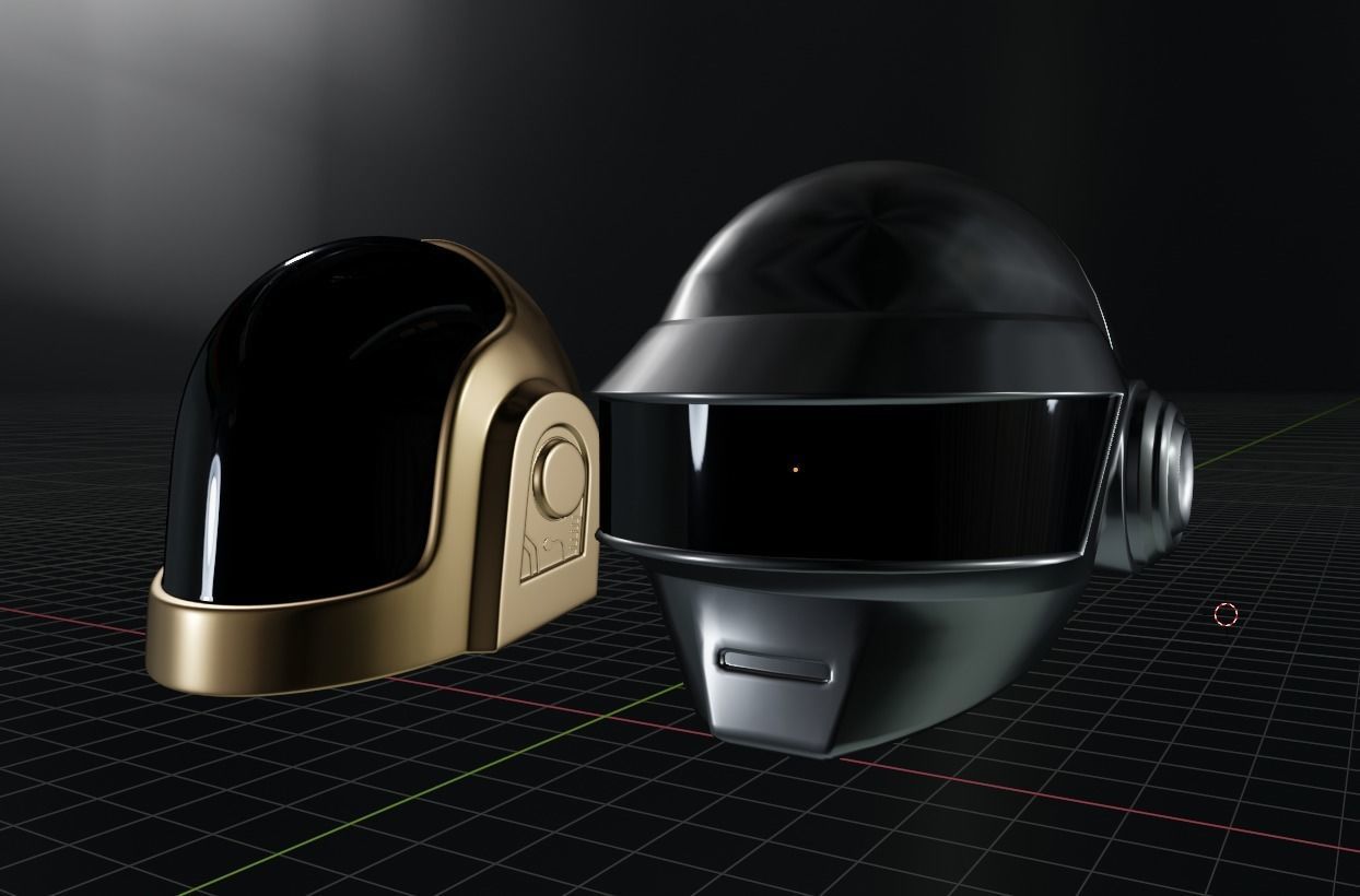 Pbr Daft punk Helmets  Low-poly 3D model_6