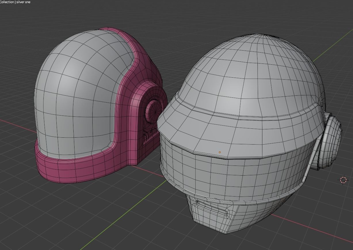 Pbr Daft punk Helmets  Low-poly 3D model_7