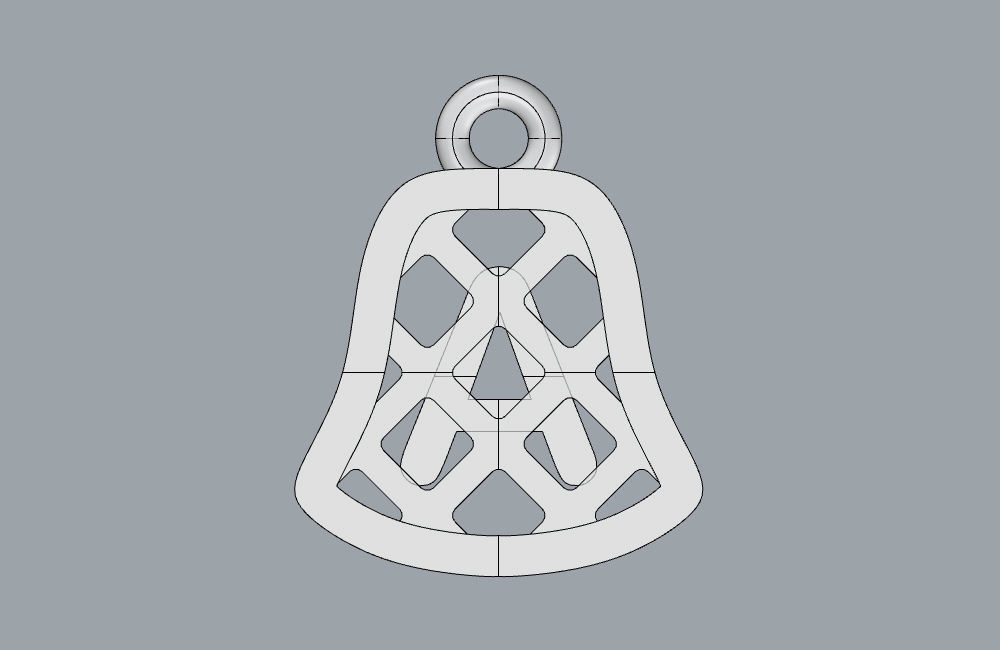 Initial letter charms - alphabet A-Z - bell shape 3D print model_29