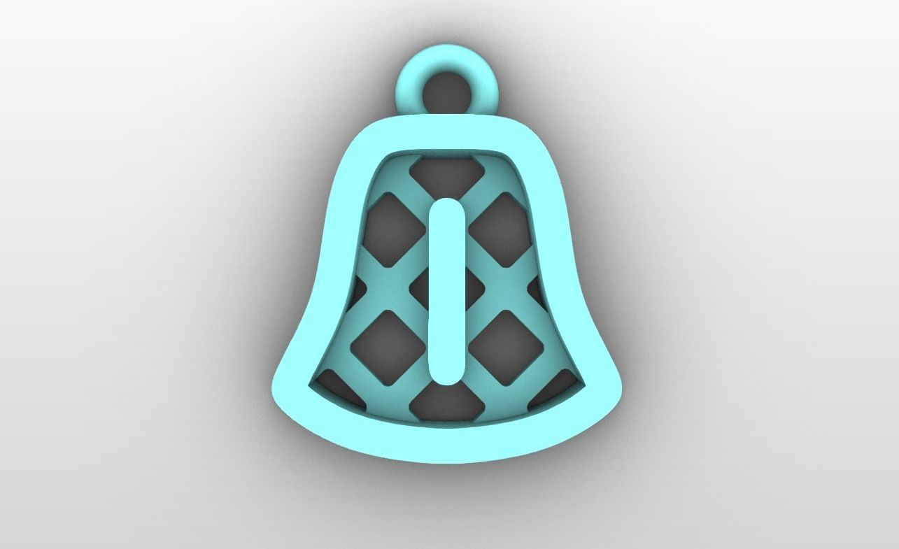 Initial letter charms - alphabet A-Z - bell shape 3D print model_10