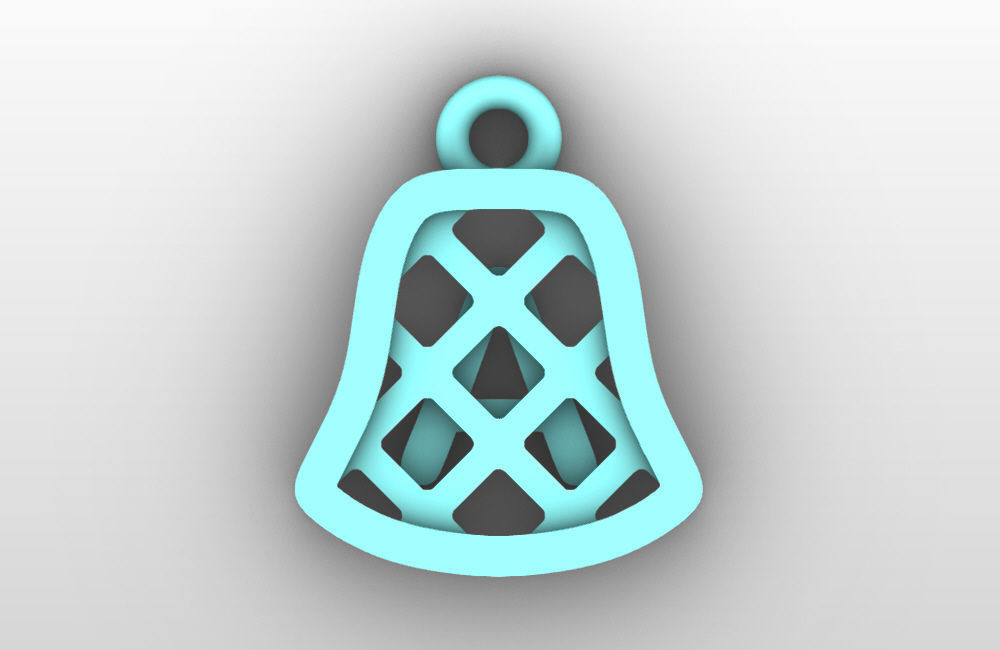 Initial letter charms - alphabet A-Z - bell shape 3D print model_28