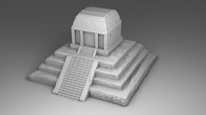 Large temple of Maya 3D print model