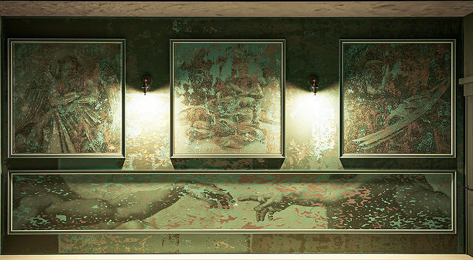 Hall Entrance room art interior  Low-poly 3D model