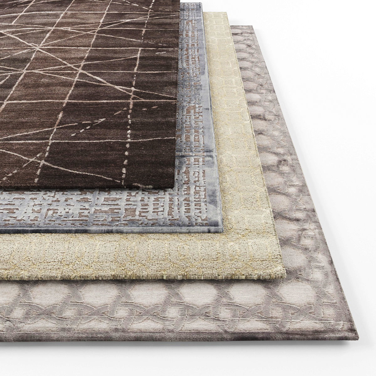 Rugs-1050 three rugs Low-poly 3D model_1