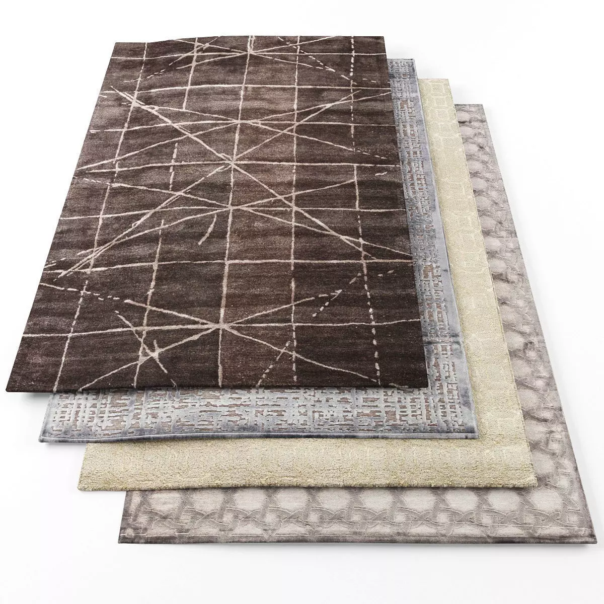 Rugs-1050 three rugs Low-poly 3D model_0