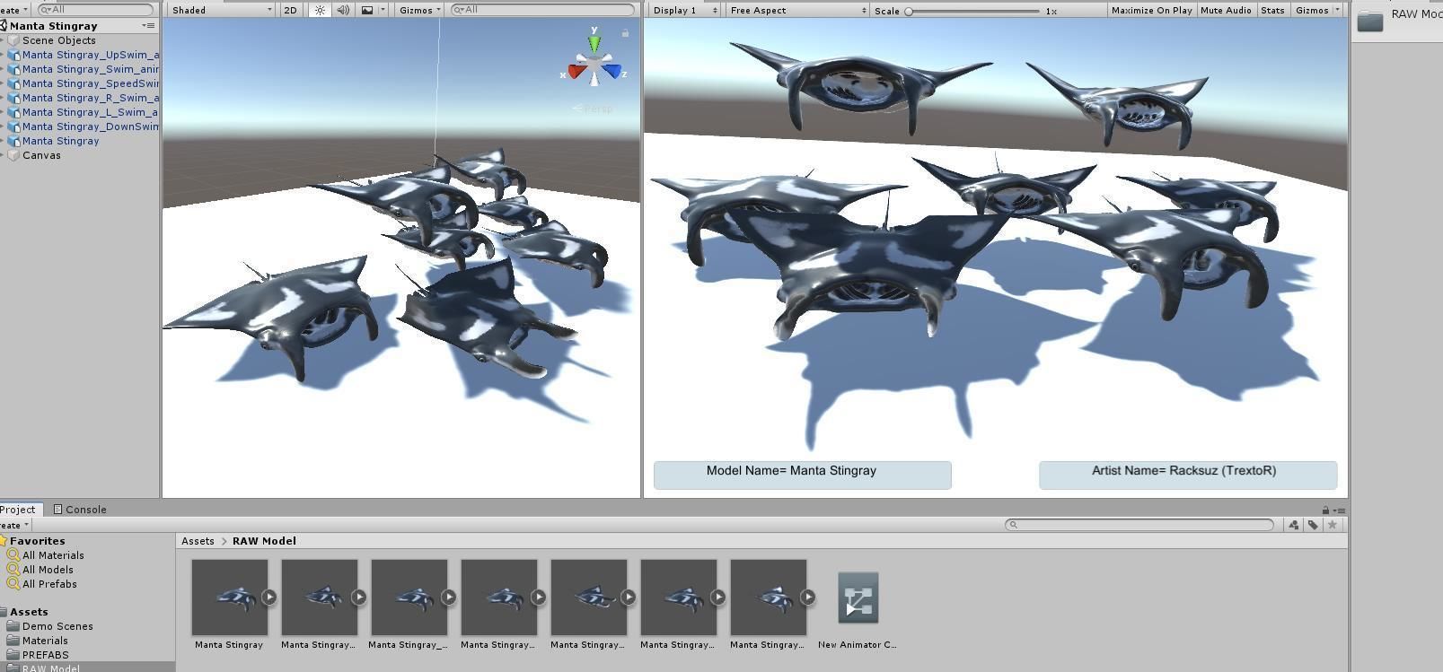 Manta Stingray 6 Animations Unity and UE4 Low-poly 3D model_16