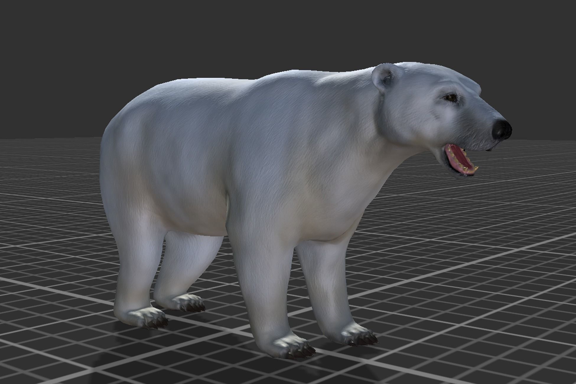 Polar Bear Low-poly 3D model_3