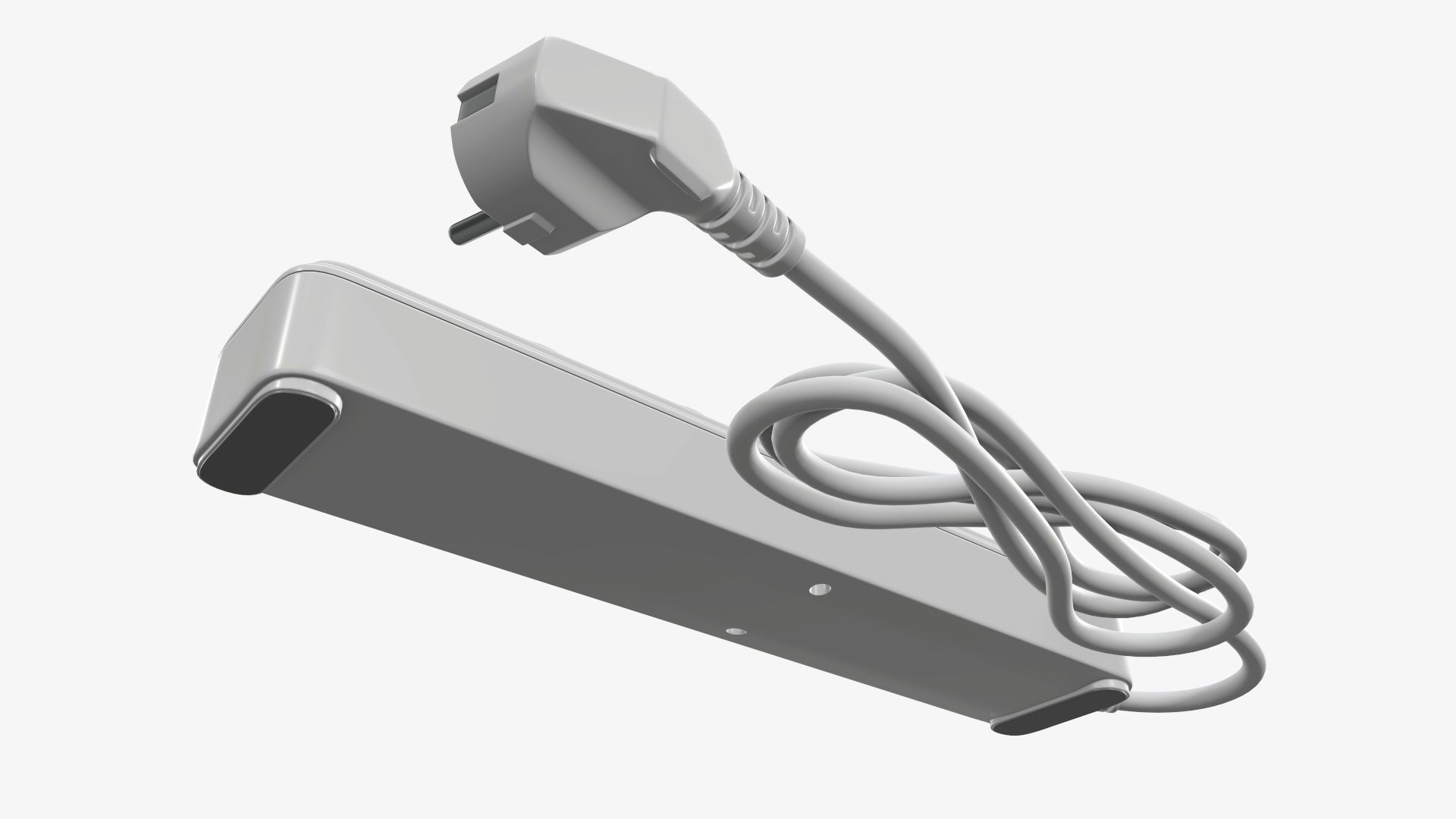 Power strip with USB ports EU white 3D model_4