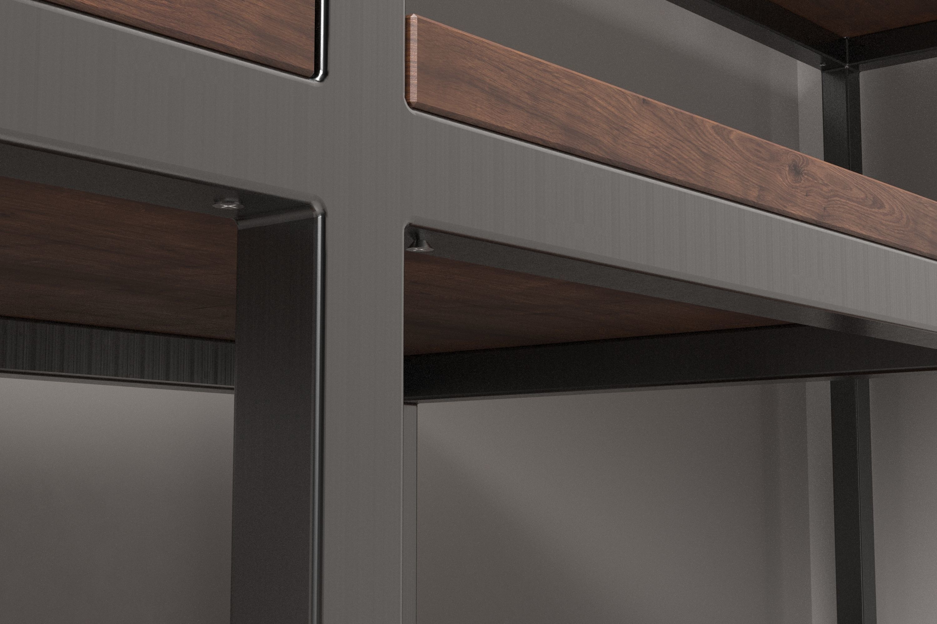 Bookshelf 3D bookcase with shelves on wall 3D model_3