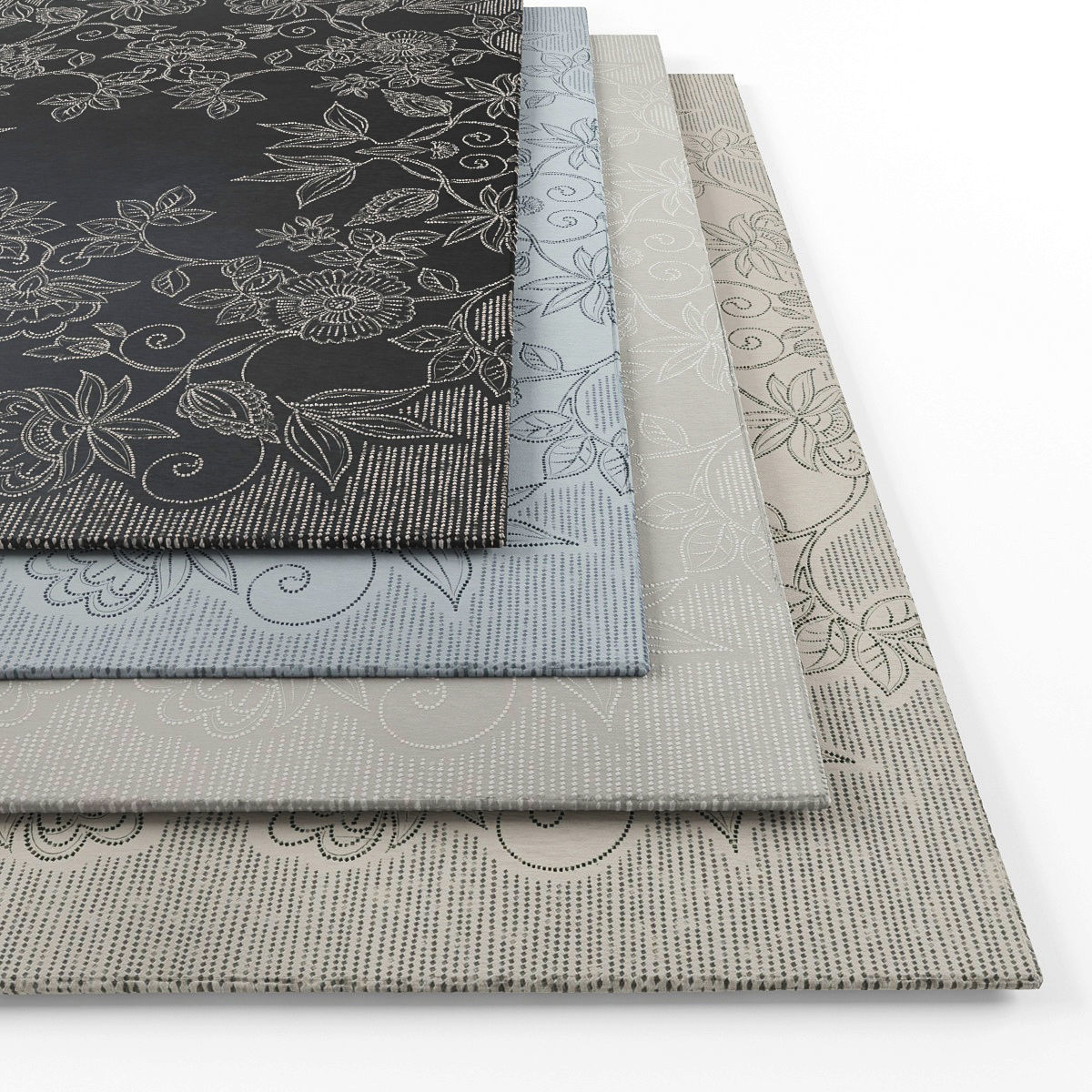 Rugs-1056 set of placemats Low-poly 3D model_1