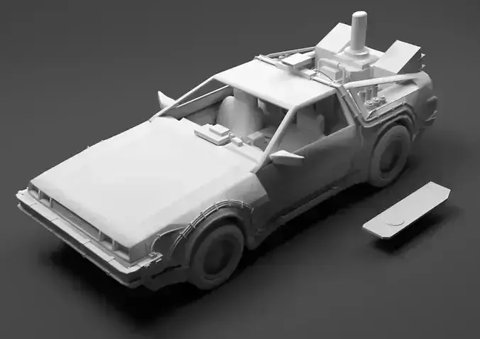 Delorean car 3d model 