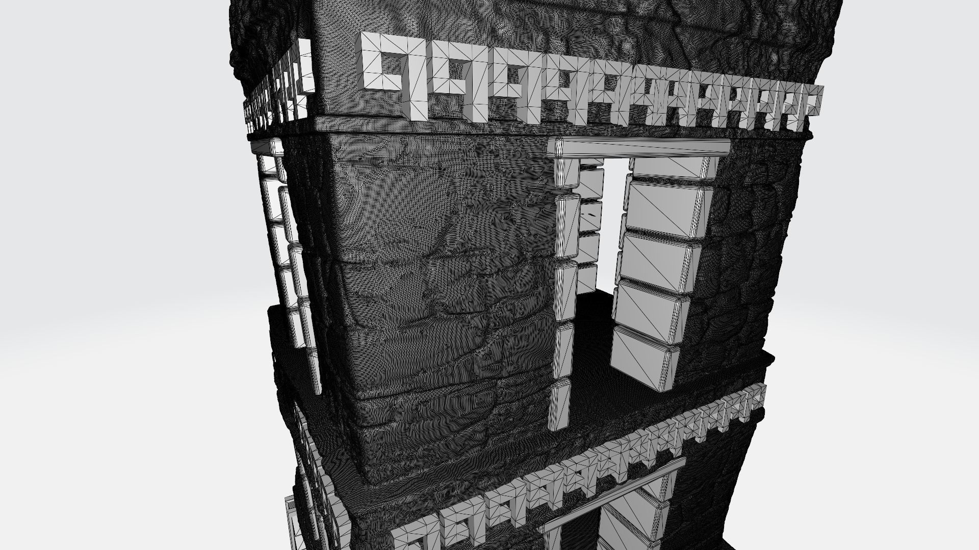 Stone tower of maya 3D print model_3