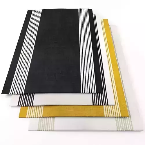 Rugs-1062 three striped rugs with stripes Low-poly 3D model