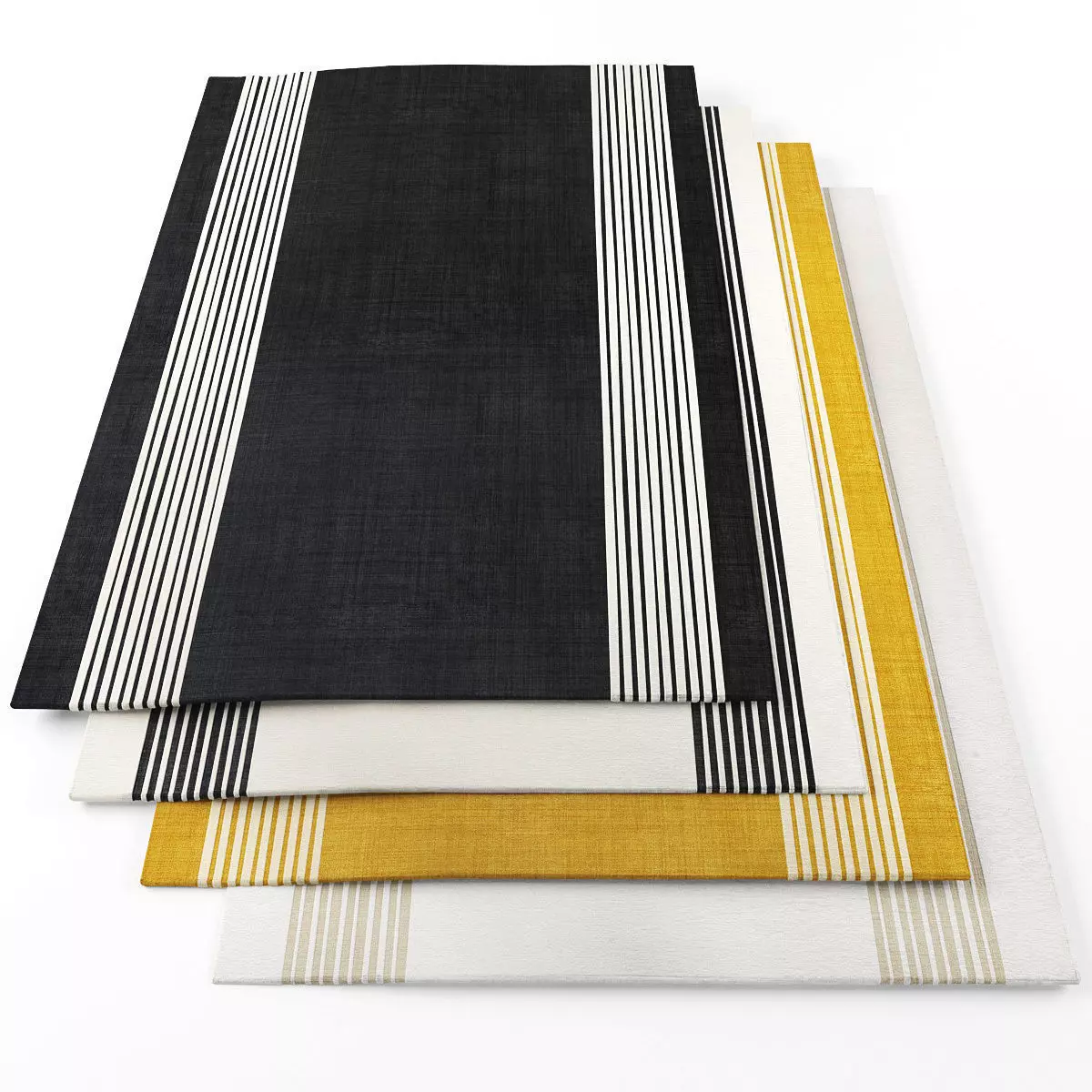 Rugs-1062 three striped rugs with stripes Low-poly 3D model_0