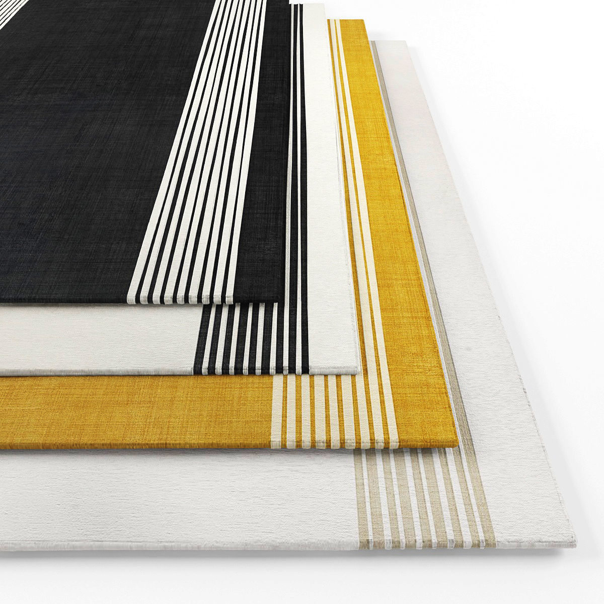 Rugs-1062 three striped rugs with stripes Low-poly 3D model_1
