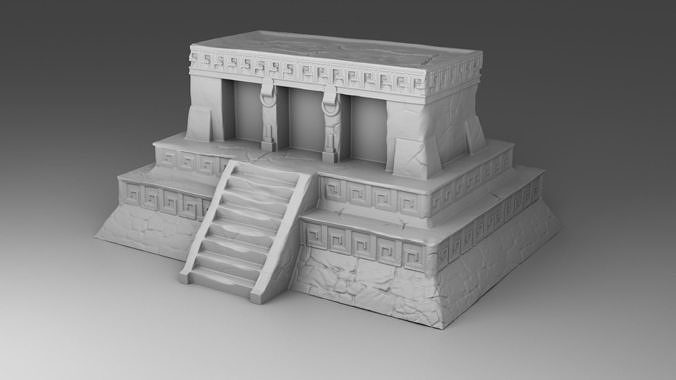 Large temple of Maya 3D print model