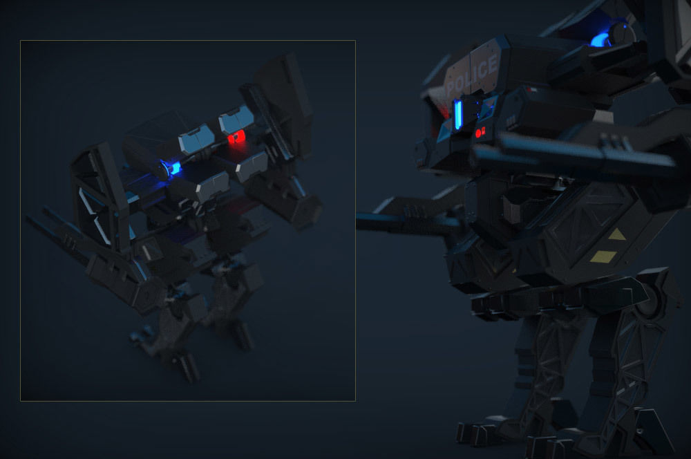 Police Mech 3D print model_8