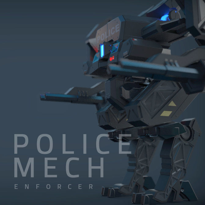 Police Mech 3D print model_7