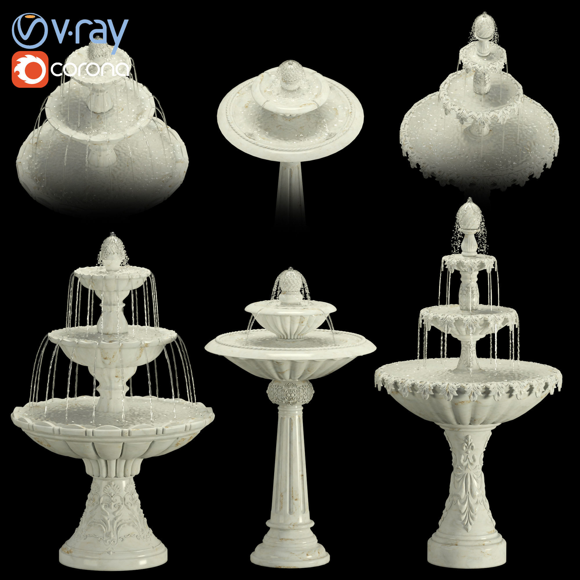 Classic Fountain Collection 3D model_1