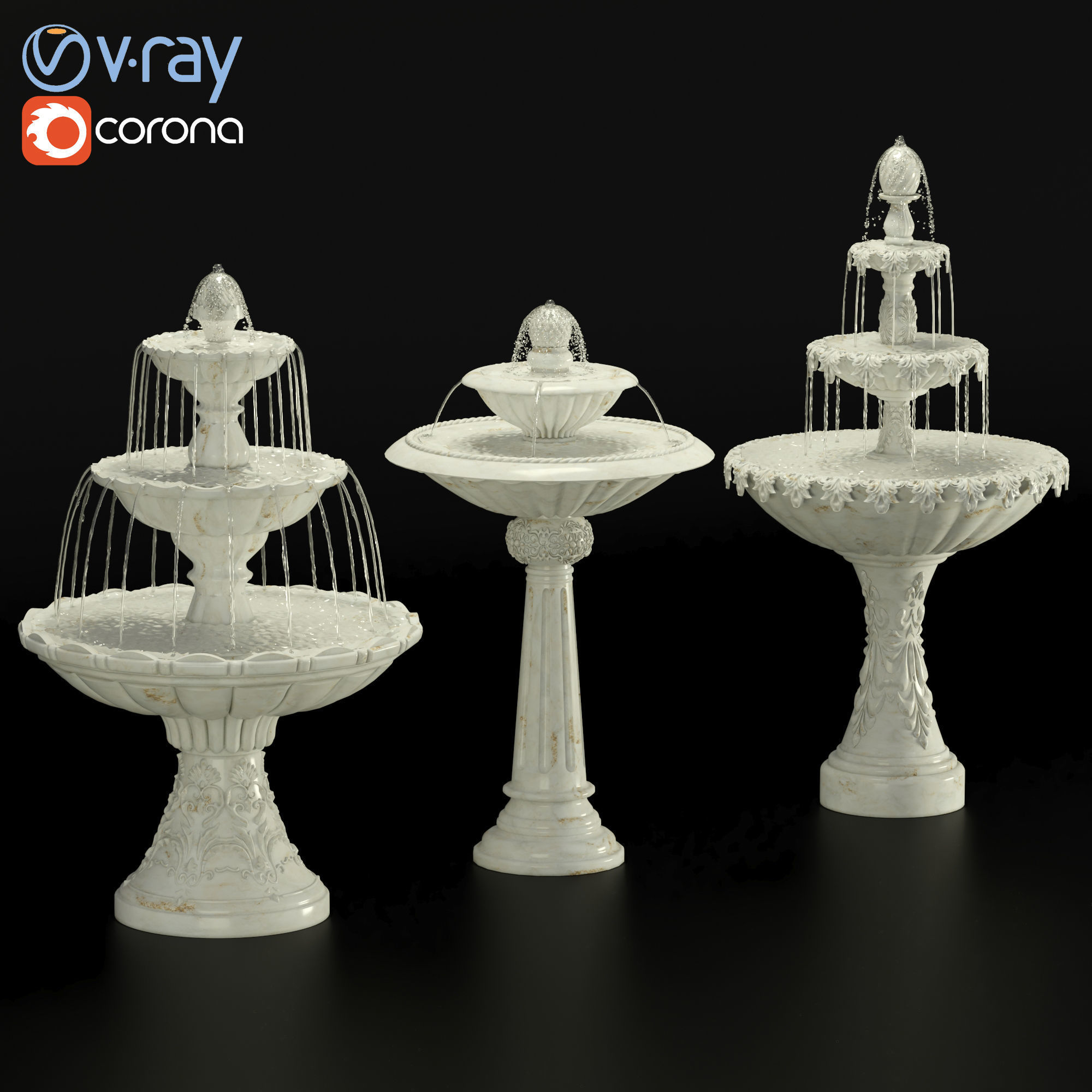 Classic Fountain Collection 3D model_3