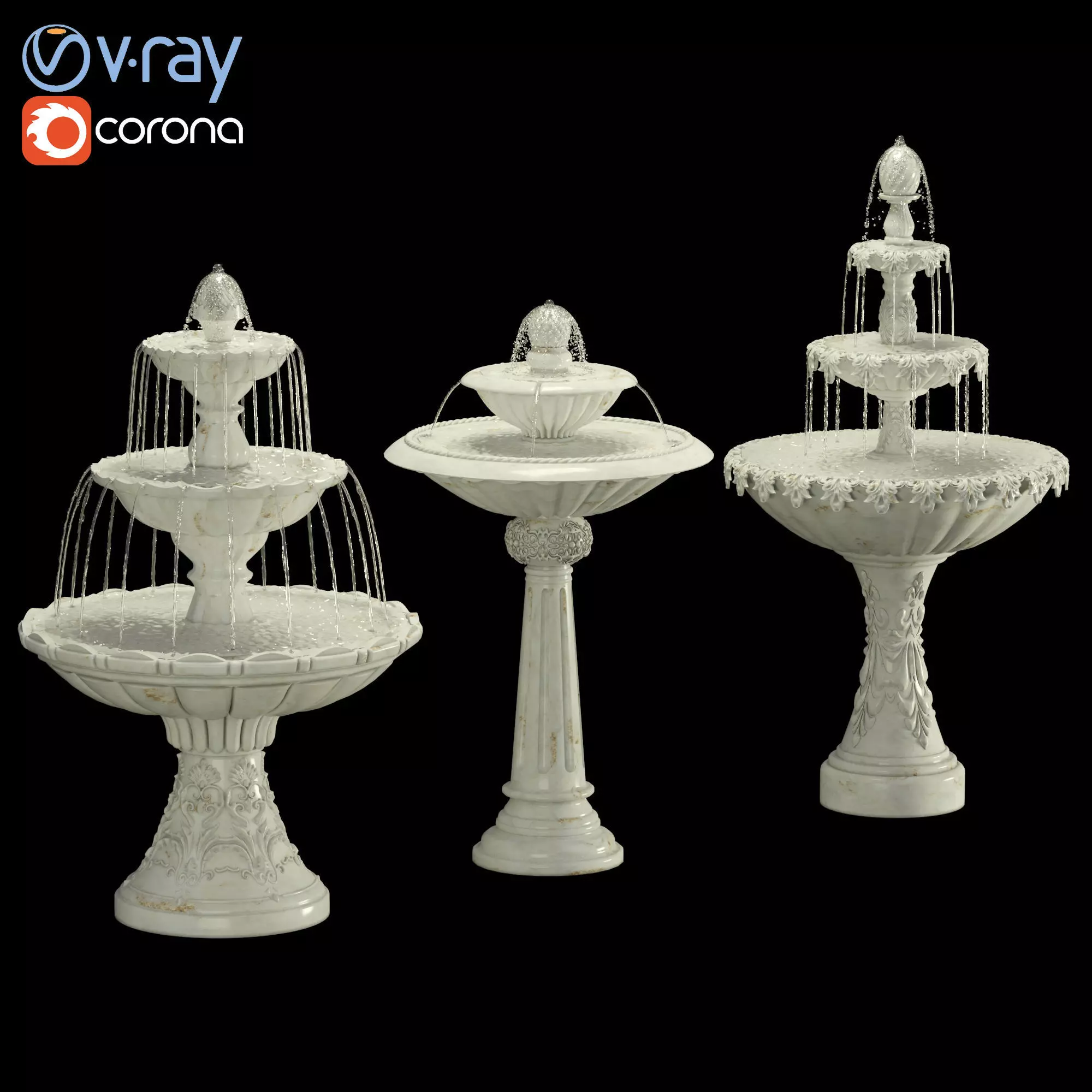 Classic Fountain Collection 3D model_0