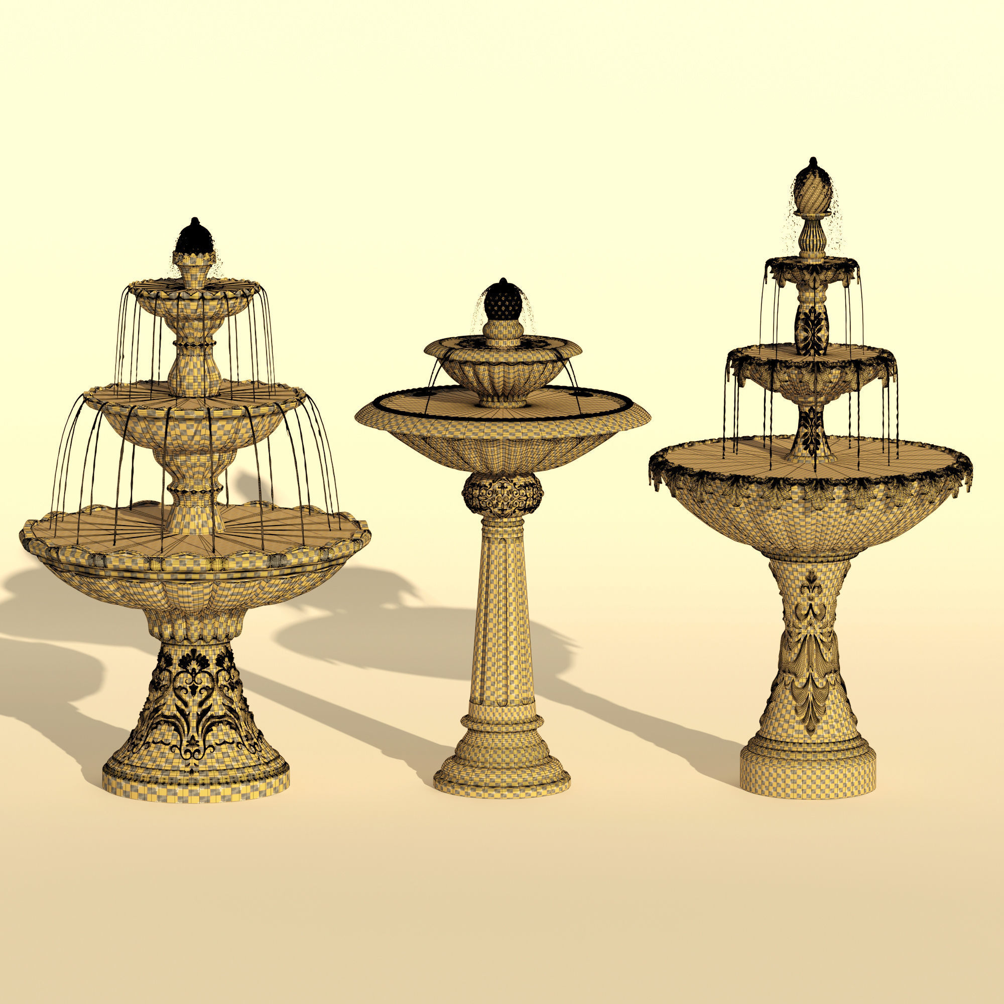 Classic Fountain Collection 3D model_4
