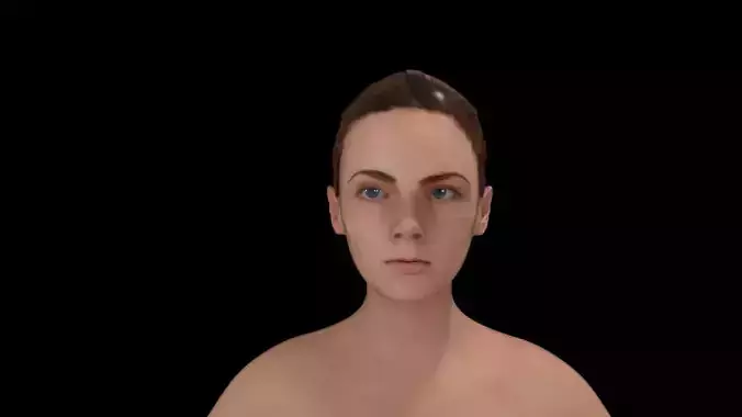 Female Low-poly 3d Model naked woman
