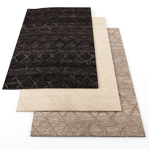 Rugs-1072 three rugs Low-poly 3D model