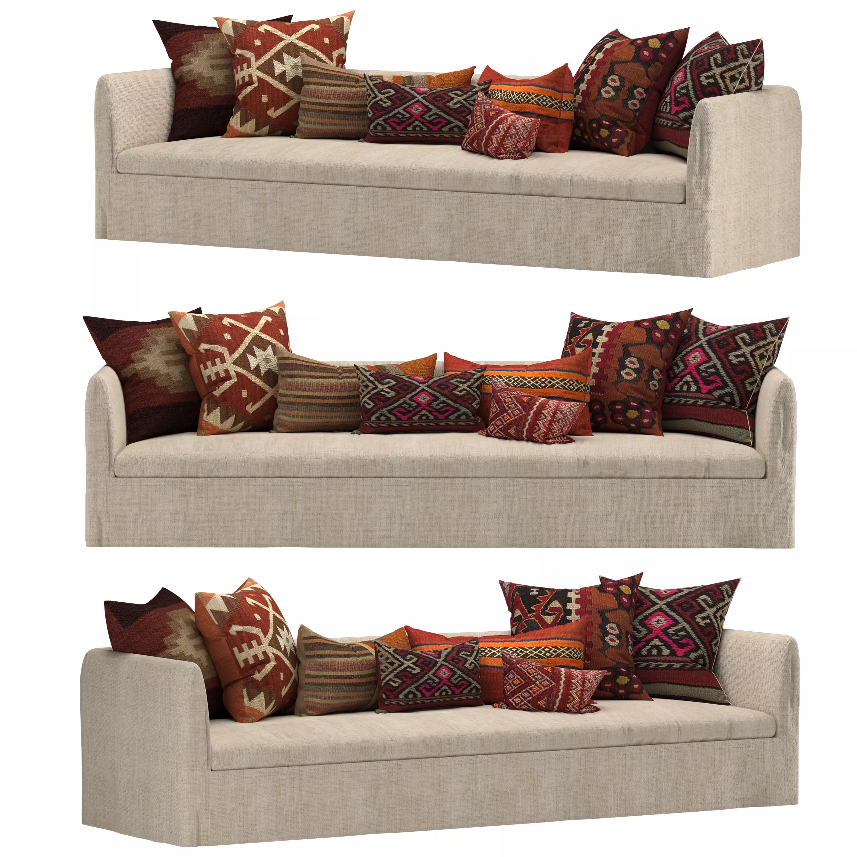 Bohemian sofa 3D model_0